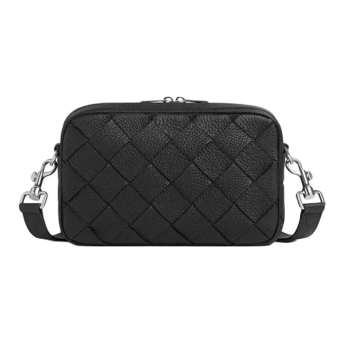 Bottega Veneta Intrecciato Телячья кожа Сумка через плечо Маленькая Мужская Черная