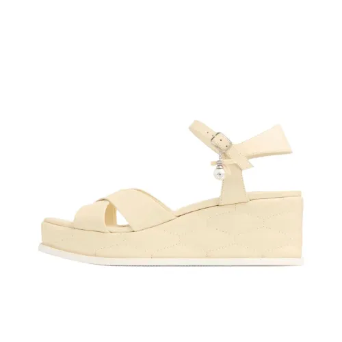Jimmy Choo ASTRA Wedge 60 One Strap Sandals 6 см Женские Бежевые
