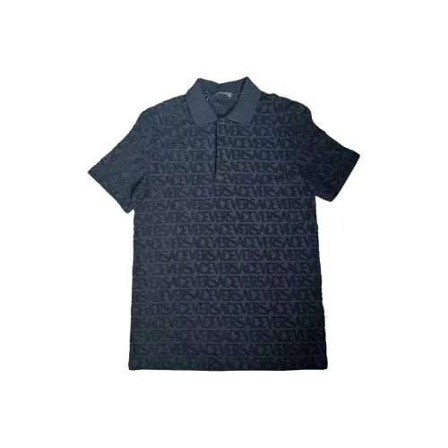 VERSACE Мужская поло рубашка синего цвета