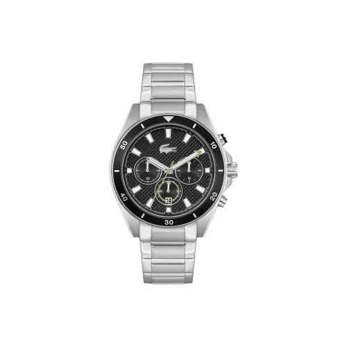 LACOSTE Кварцевые часы механизм ремешок из нержавеющей стали 43 мм черный циферблат унисекс