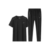 Комплект одежды (Черная рубашка с коротким рукавом + черные штаны)