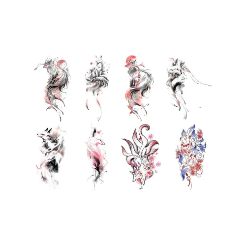 JIXUAN Китайский стиль Эфирные Чернила Лиса Многоцветные Временные Татуировки