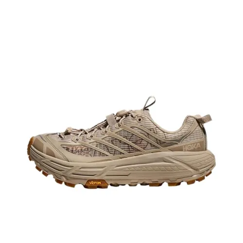 HOKA ONE ONE Mafate Three 2 Дышащий Низкий Топ Повседневные Беговые Кроссовки Унисекс Бежевый