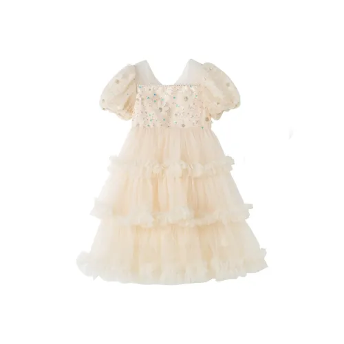 YUANYUAN GIRL Платье Абрикос для детей 3-7 лет