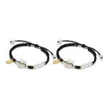 Котенок Peaceful Застежка Браслет-Шнурок - Черный Шнур (1 Пара)