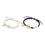 Котенок Peaceful Застежка Браслет-Шнурок - Розовый Шнур + Черный Шнур