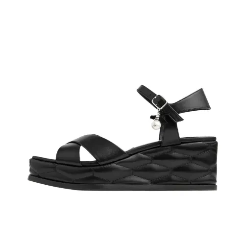 Jimmy Choo ASTRA Wedge one Strap Sandals 6 см Женские Черный