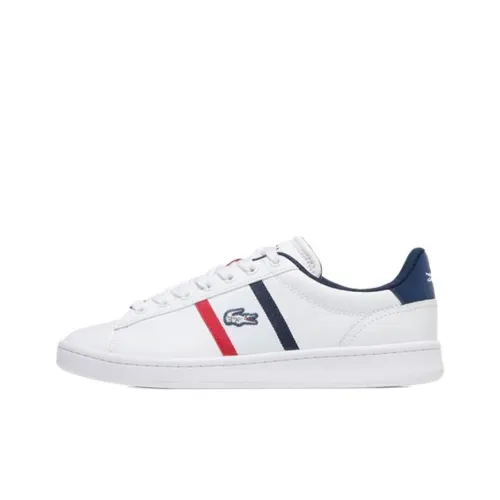 LACOSTE Carnaby Set Slip-resistant Abrasion-resistant Low Top Skateboard Shoes Женские Белый Синий Красный