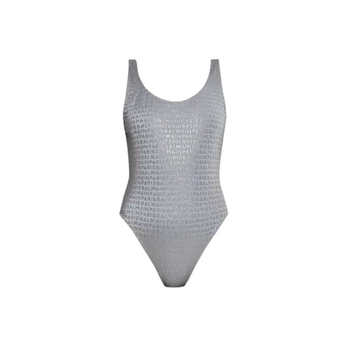 BALMAIN One-piece Swimsuit Women's Light Gray BALMAIN Одиночный купальник женский светло-серый