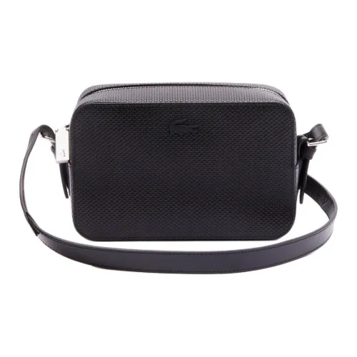 Lacoste Сумка через плечо из коровьей кожи маленькая женская черная