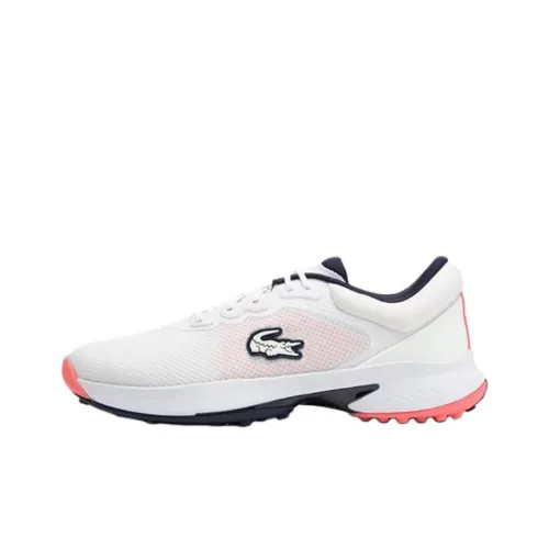 LACOSTE Противоскользящая Устойчивая к истиранию Низкий Топ Обувь для гольфа Женская Белая Красная