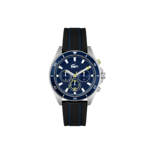 LACOSTE Мужские часы Кварцевый механизм Силиконовый ремешок Синий циферблат