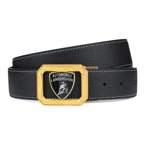AUTOMOBILI LAMBORGHINI Ремень из коровьей кожи Мужской 3,7 см