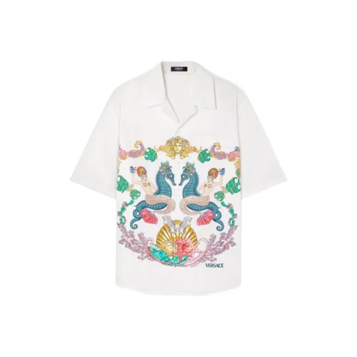 VERSACE Коралловый THEATRE Рубашка Мужская Белая