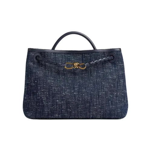 Bottega Veneta Andiamo series Хлопок Тоут Сумка Сумка для покупок Сумка на плечо Сумка Женская Морской синий