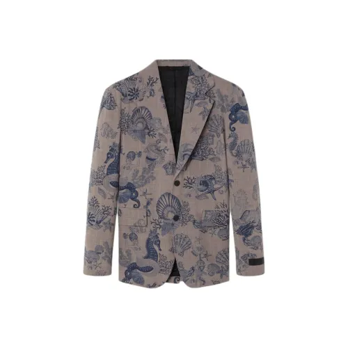 VERSACE Бизнес костюм пальто мужской синий