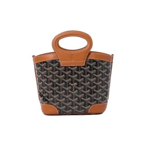 GOYARD Goyardine Холст с Chevroches Телячья кожа Сумка через плечо Сумка Мини Женская Черная Коричневая