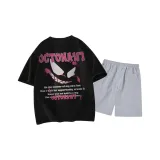 Чёрный топ, светло-серый низ