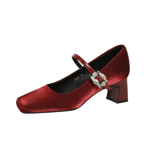 YAFEI XUANYU Грубый каблук Туфли Мэри Джейн Женские