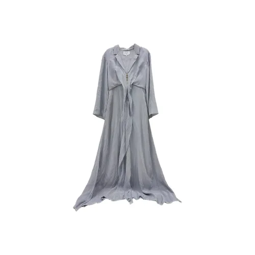 CHANEL Длинное платье с длинными рукавами женское серое