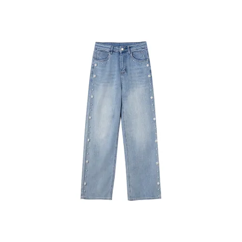 LUYOUYE Светло-синие Женские Джинсы
