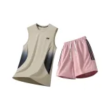 Абрикосовый топ-танк + розовые шорты