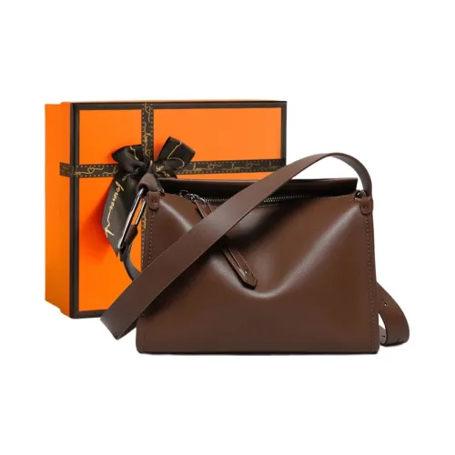 OUBOTE Сумка через плечо из коровьей кожи женская кофейного цвета