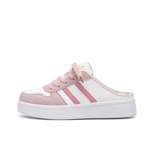 HUANQIU Тихий Slip-resistant Домашние тапочки Женские Белые Розовые