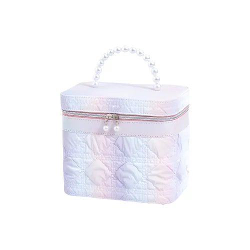 Future Maple Сумка Ведрообразной Формы Большой Объем Радужный Ромб Узор Косметичка Хранение Коробка