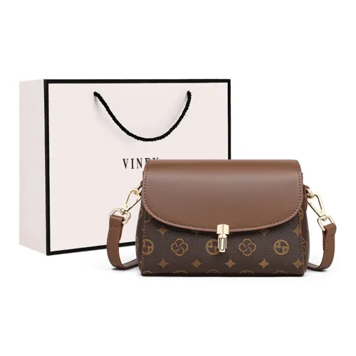 VINEY Синтетическая кожа Маленькая квадратная сумка Сумка через плечо Стандартная Женская Кофейная