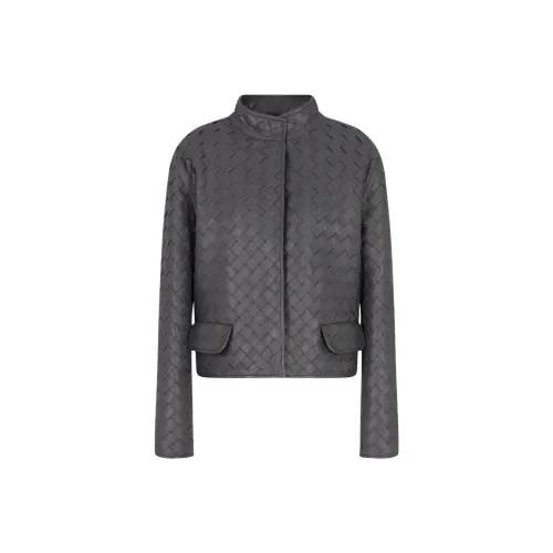 AMANI Кожа Куртка Женская Серого цвета