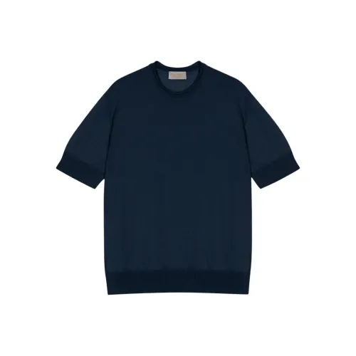JOHN SMEDLEY Темно-синие Женские Рубашки T
