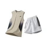 Абрикосовый топ-танк + белые шорты