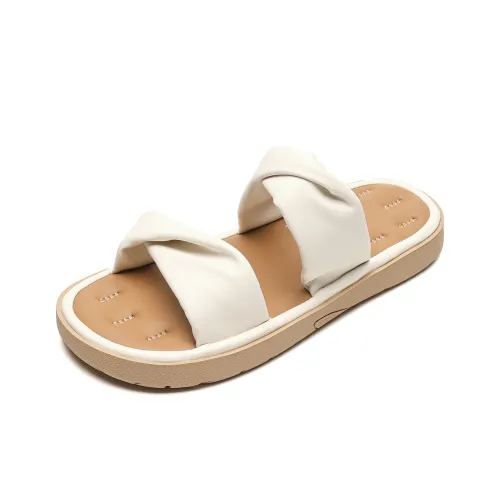 Lanza Резина Подошва Беззвучная Амортизация Слипоны Женские Абрикос