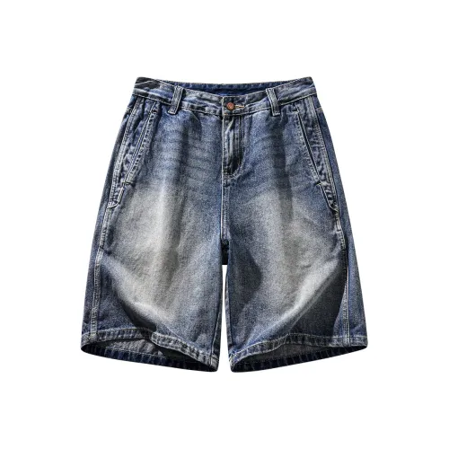HZWH Blue Men's Denim Shorts HZWH Синий Мужские Джинсовые Шорты