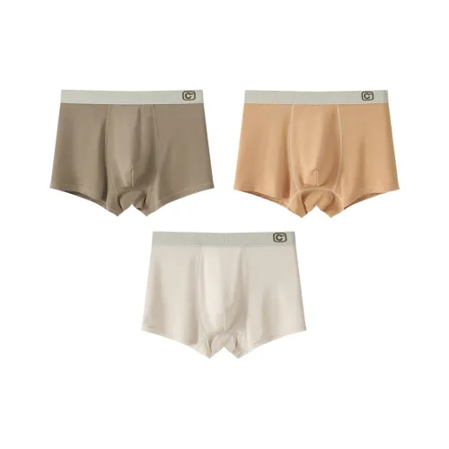 MIIOW 3 шт [Хаки + Бежево-абрикосовый + Светлый кофейный] Kids Трусы