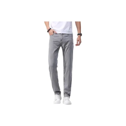 JIKENDI Светло-серый Мужские Джинсы