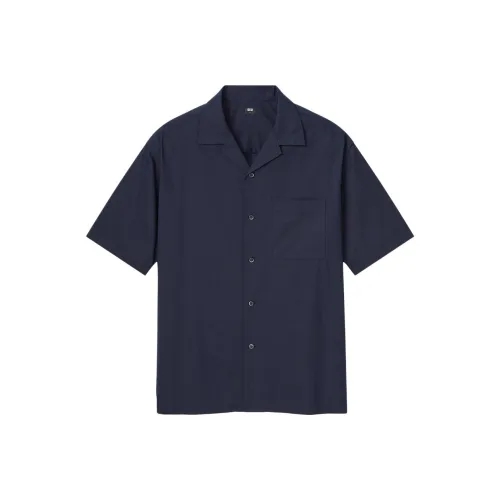 UNIQLO 69 Темно-синий Унисекс Рубашки