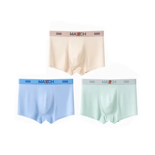 MIIOW 3 шт [Бежево-желтый + Озерно-голубой + Изумрудно-зеленый] Школьный возраст Трусы