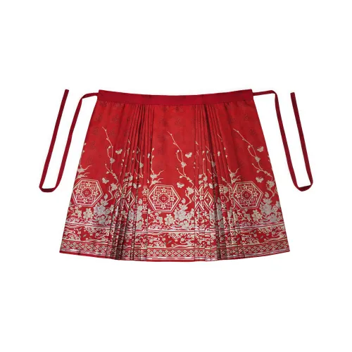 SONDR Ткани вязаные Золотая китайская юбка с узором "конское лицо" Женская Ханьфу