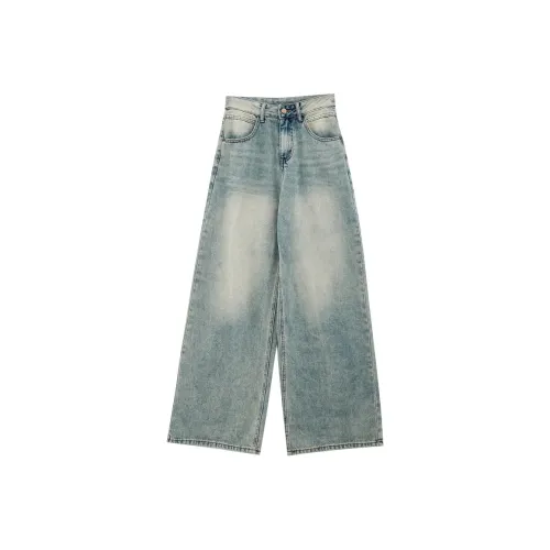 BLACK AT Светло-Синие Унисекс Джинсы