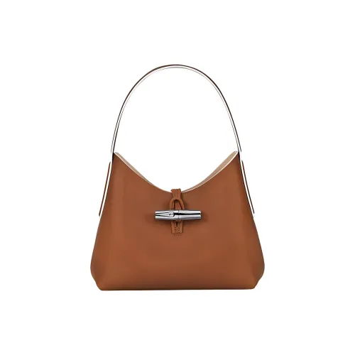 LONGCHAMP Roseau Телячья кожа Плечевая сумка Стандартная Маленький размер Женская Коричневый