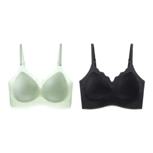 Cotton Gene Мятно-зеленый + Основной черный Женские бюстгальтеры