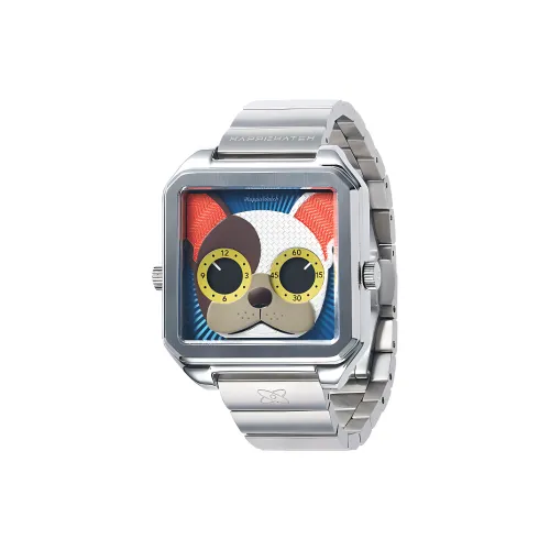 HappieWatch Animal Party Кварцевый механизм ремешок из нержавеющей стали унисекс синий циферблат