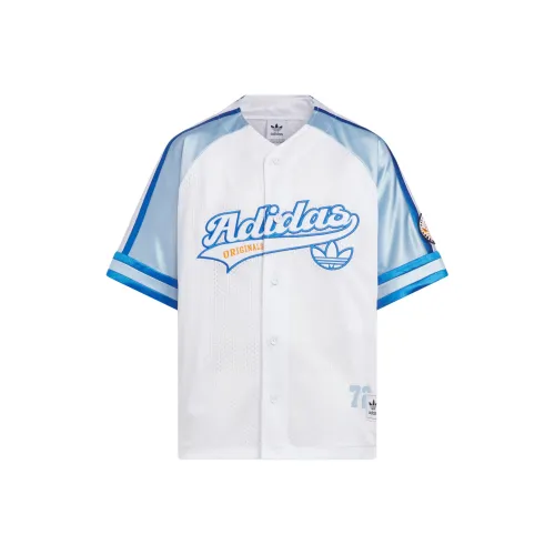 Adidas Originals Рубашка Three Stripes SS25 Рубашка Белый Розовый Синий Авиационный Синий Детская
