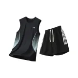 Черный топ без рукавов + черные шорты