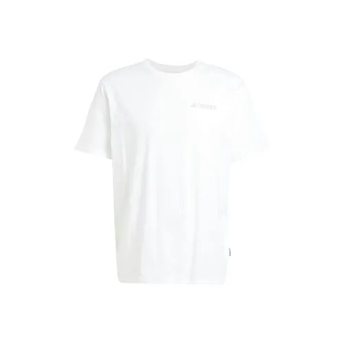 Adidas Terre SS25 POLYGIENE Graphic T Рубашка Мужская Белая