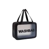 Прозрачная косметика, макияж, сумка - черная, большой размер