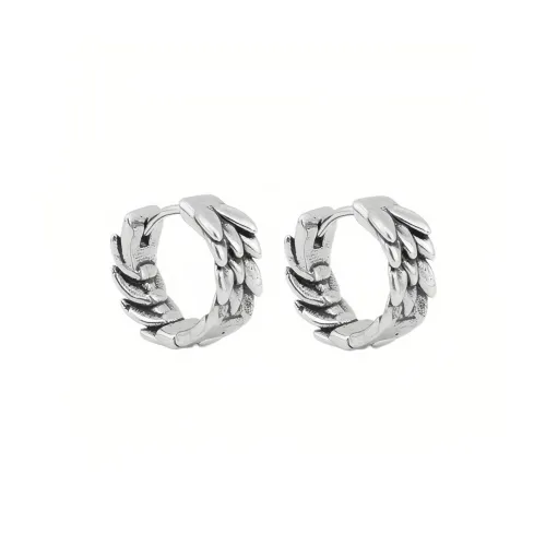 FOREVER MELODY Серьги из титанового стального сплава унисекс серебряный