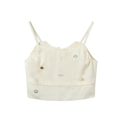 Ouyang Абрикосовый Желтый Женские Майки